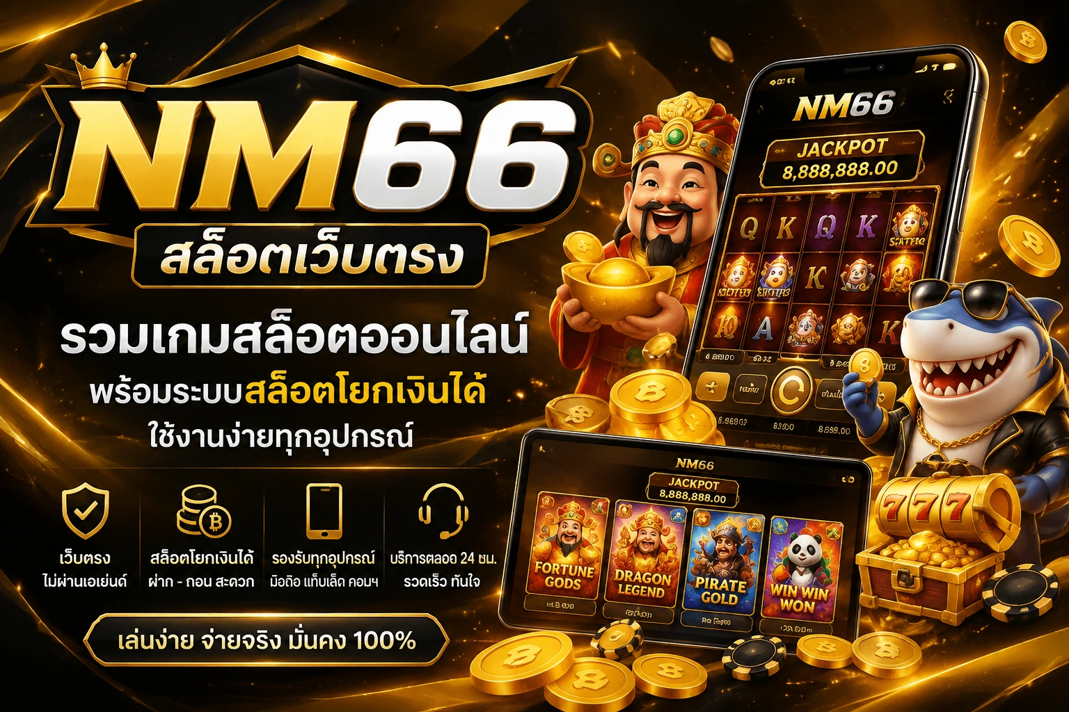 NM66 สล็อตเว็บตรง รวมเกมสล็อตออนไลน์ พร้อมระบบสล็อตโยกเงินได้ ใช้งานง่ายทุกอุปกรณ์